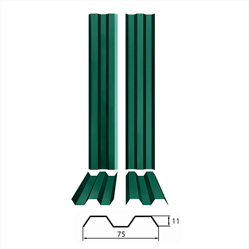 Штакетник металлический Mini ( RAL 6005 )