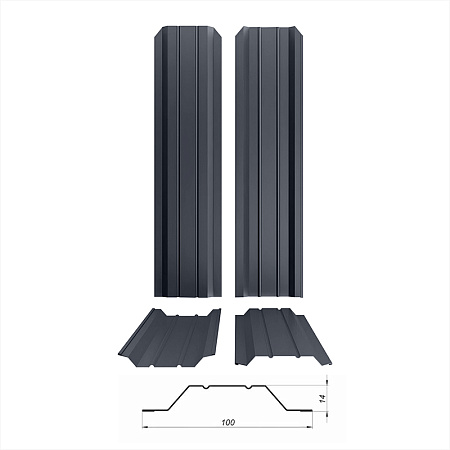 Штакетник металлический Persona Двухсторонний ( RAL 7024 )