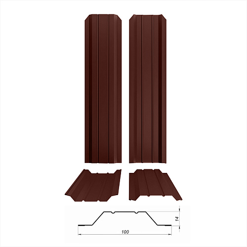 Штакетник металлический Persona Двухсторонний ( RAL 8017 )