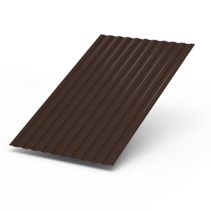 Профнастил С-8 Шоколадно-коричневый (0,35мм; 1,2х2м) RAL 8017