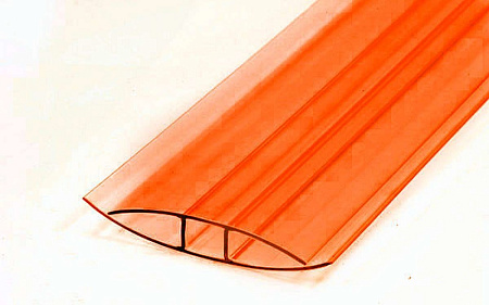 Соединительный профиль для поликарбоната 4мм Оранжевый (6м)