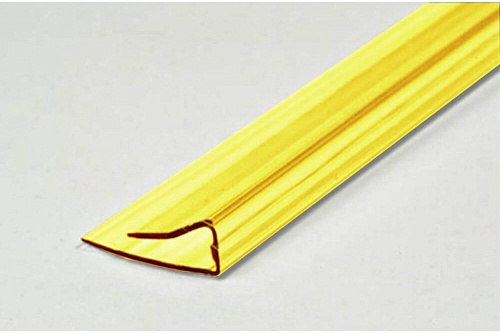 Торцевой профиль для поликарбоната 6мм Желтый (2,1м)